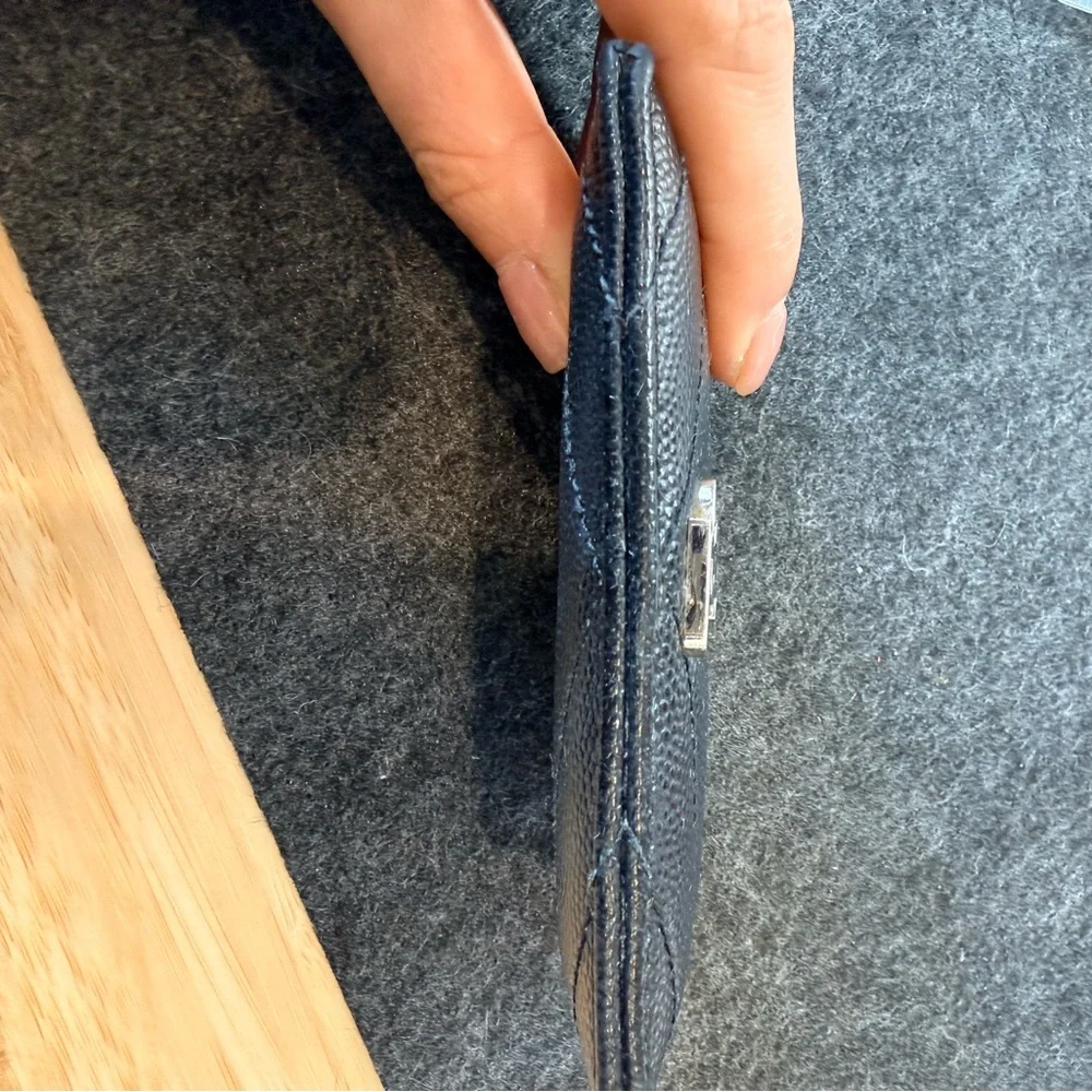 Saint Laurent Black Quilted Card Case with Silver YSL Emblem - Picture 5 of 5